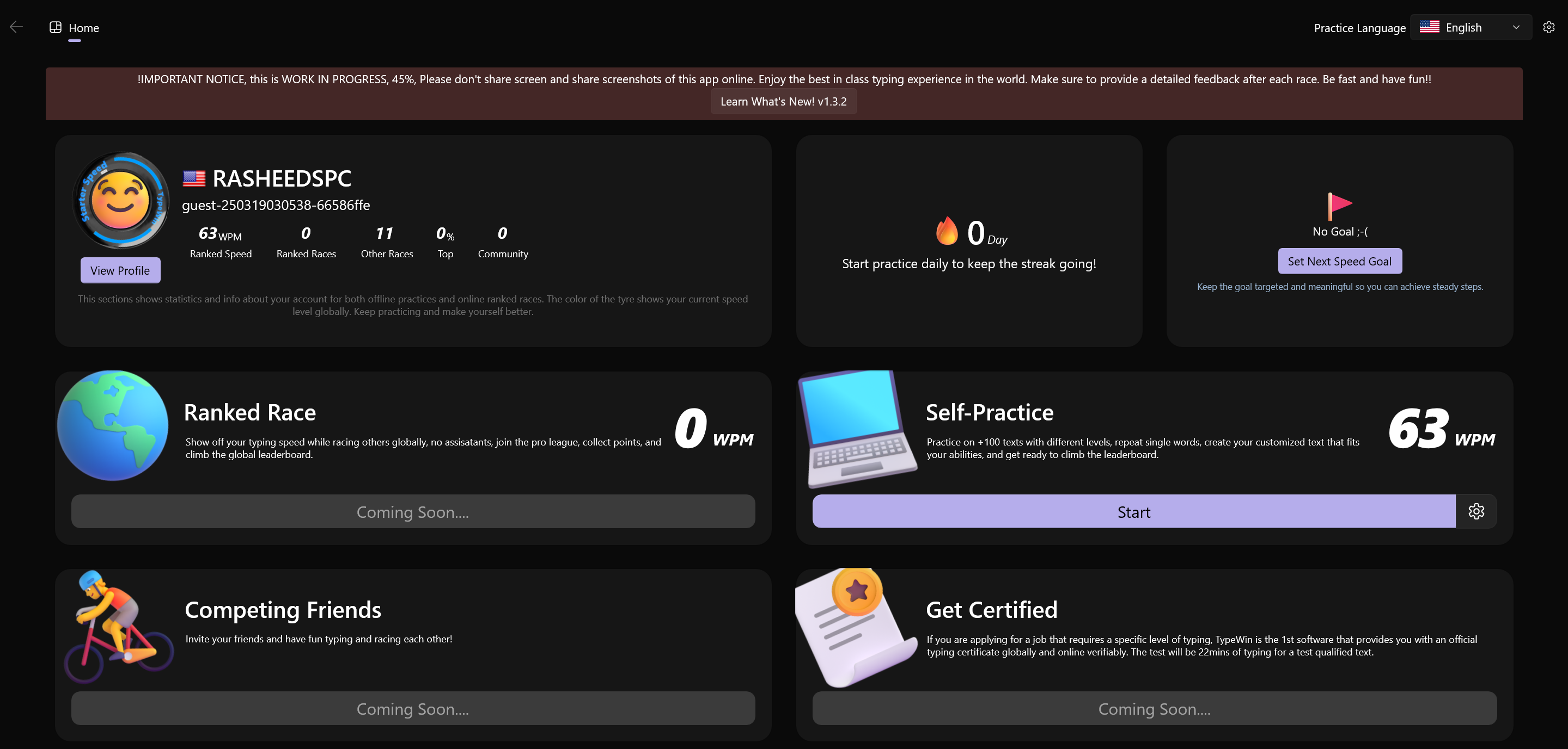 Dark UI Interface